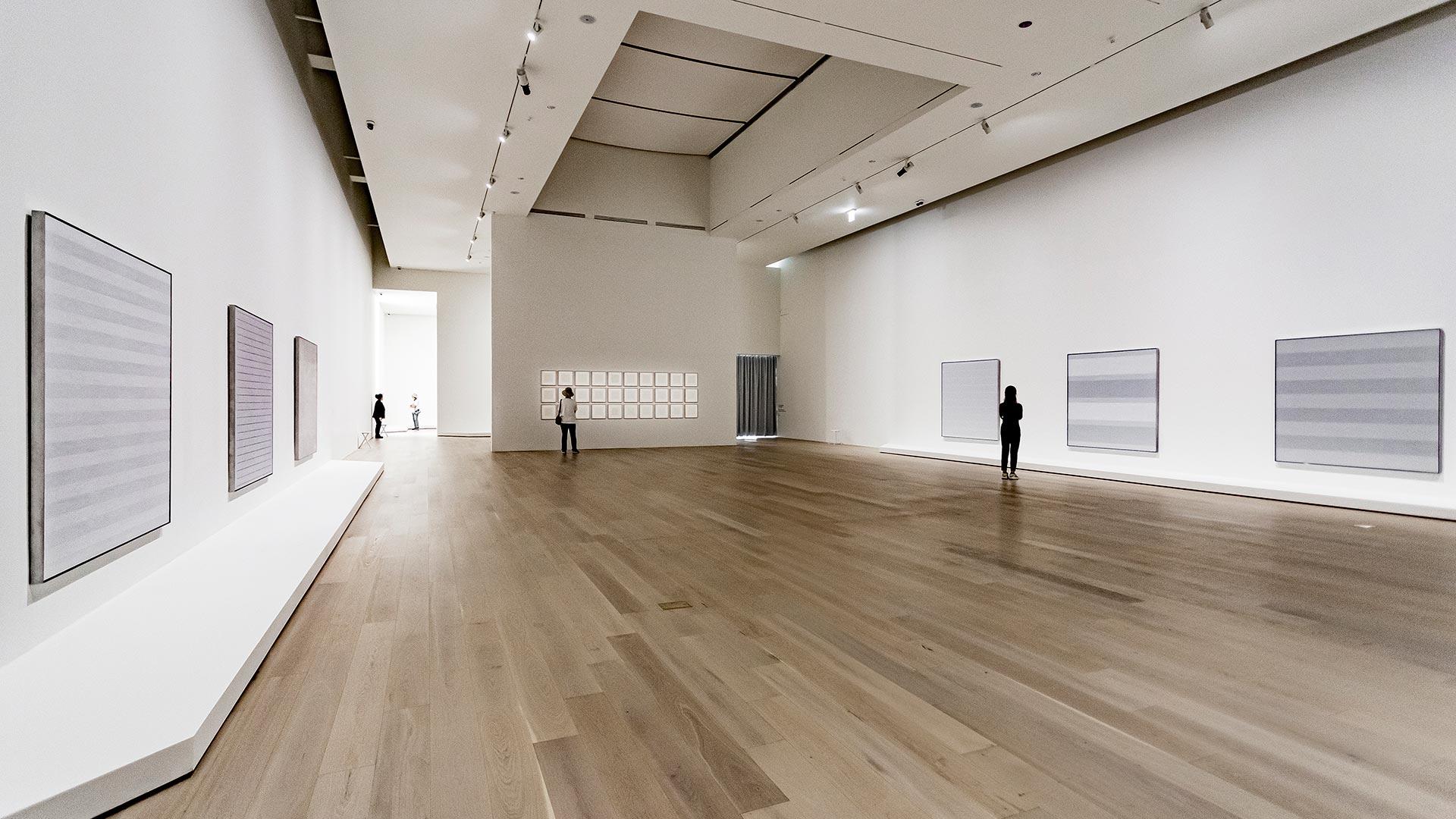 People viewing exhibits inside the Sorol Art Museum