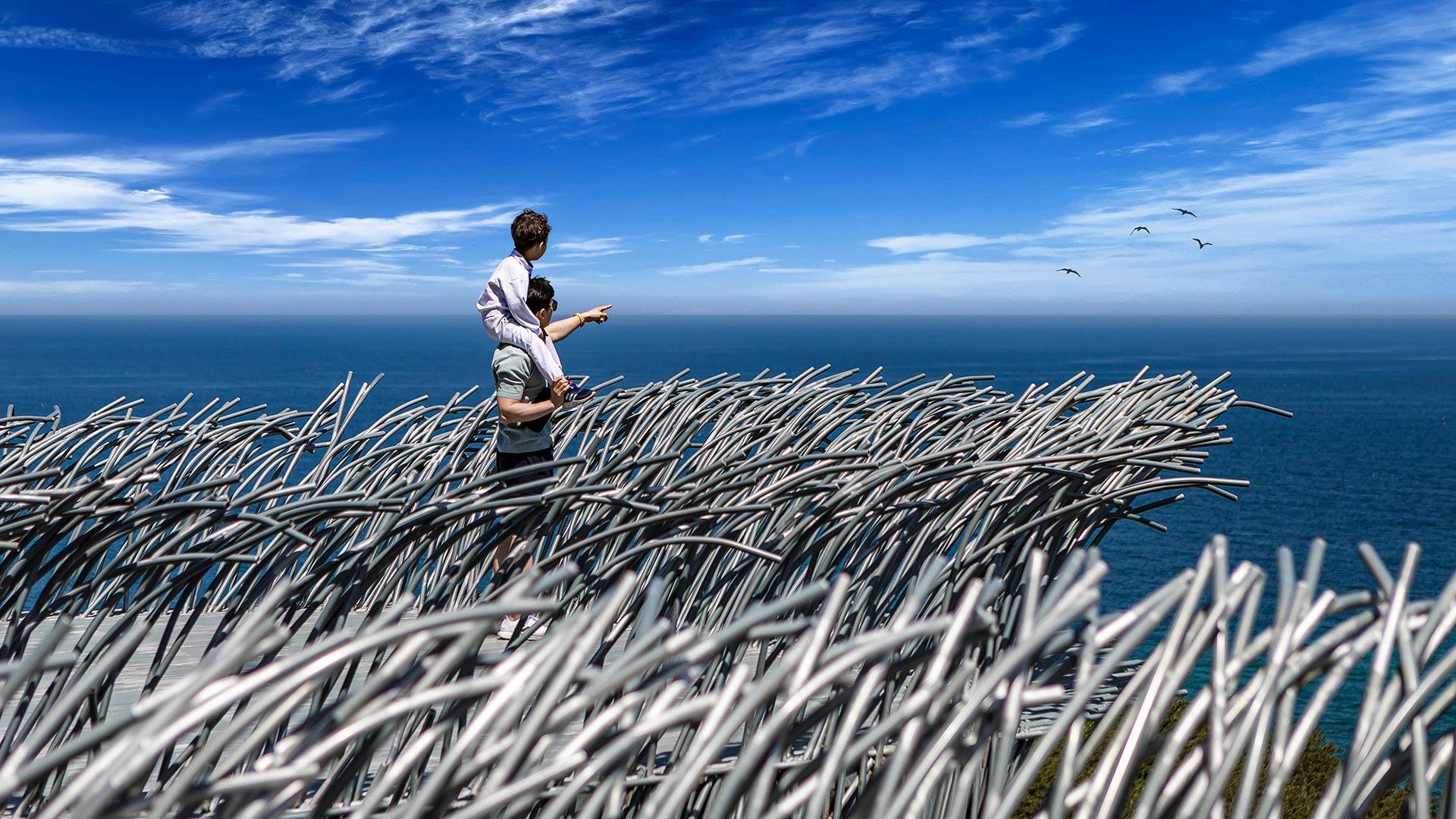 Haslla Art World Observatory with a view of the ocean